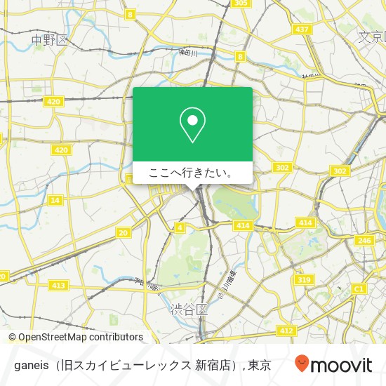 ganeis（旧スカイビューレックス 新宿店）地図