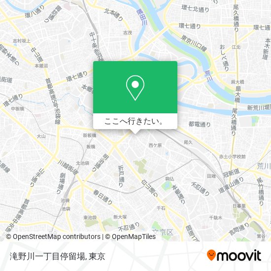 滝野川一丁目停留場地図