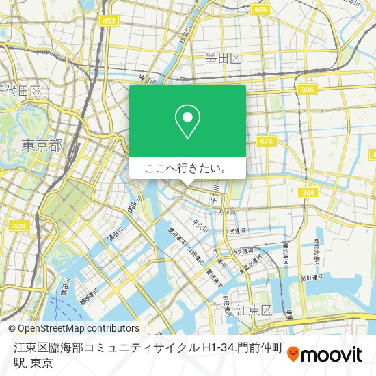 江東区臨海部コミュニティサイクル H1-34.門前仲町駅地図