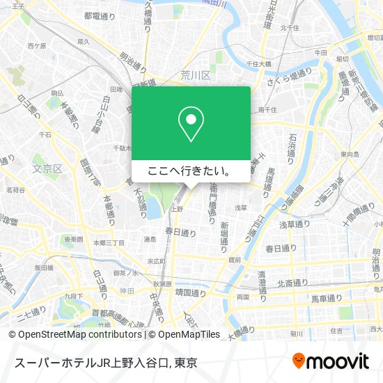 スーパーホテルJR上野入谷口地図