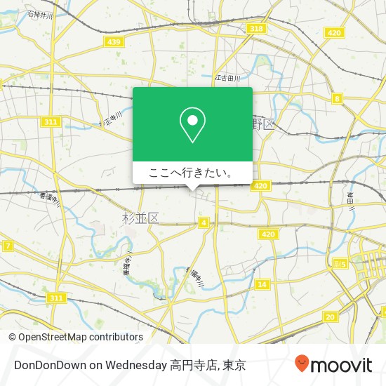 DonDonDown on Wednesday   高円寺店地図