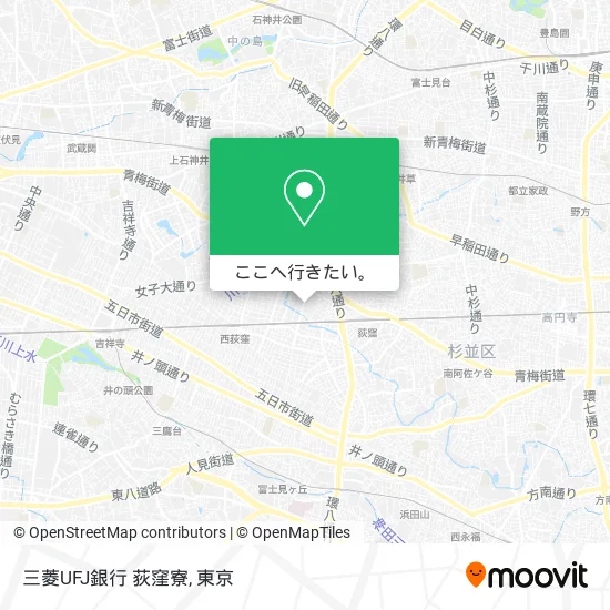 三菱UFJ銀行 荻窪寮地図