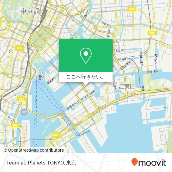 Teamlab Planets TOKYO地図