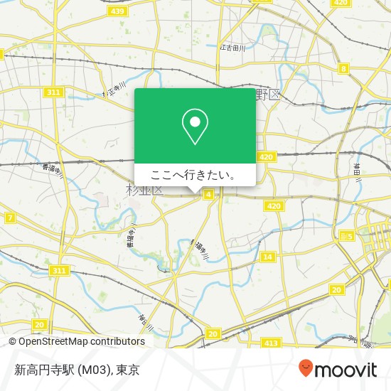 新高円寺駅 (M03)地図