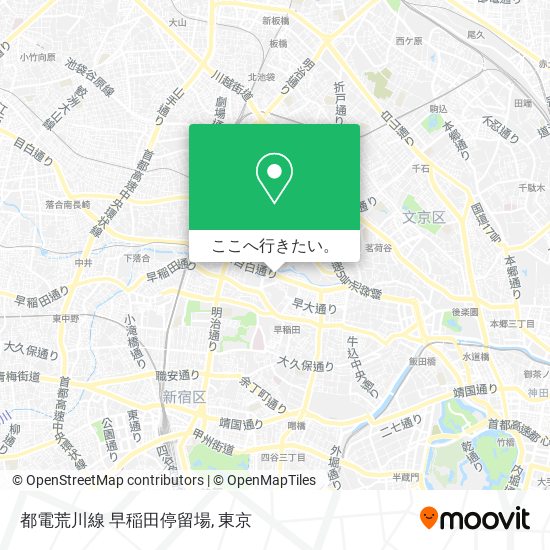 都電荒川線 早稲田停留場地図