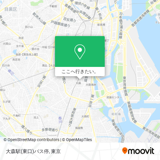 大森駅(東口)バス停地図