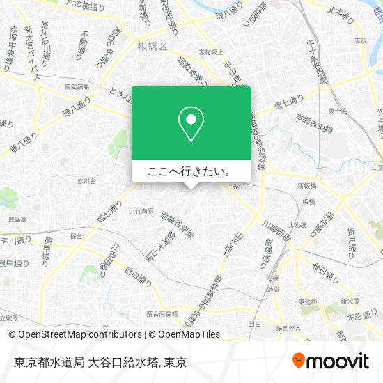 東京都水道局 大谷口給水塔地図