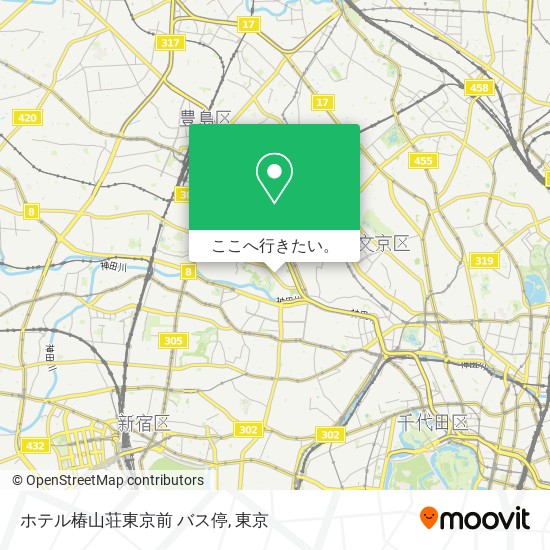ホテル椿山荘東京前 バス停地図