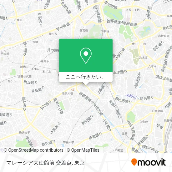 マレーシア大使館前 交差点地図