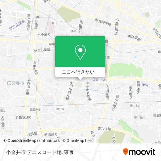 小金井市 テニスコート場地図