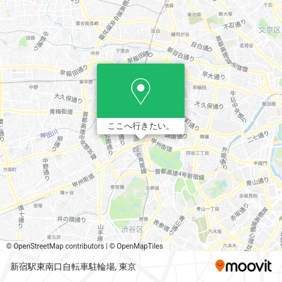 新宿駅東南口自転車駐輪場地図