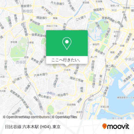 日比谷線 六本木駅 (H04)地図