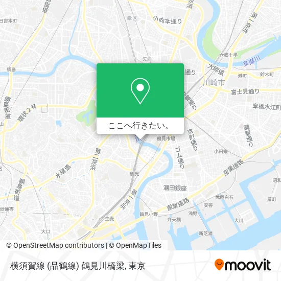 横須賀線 (品鶴線) 鶴見川橋梁地図