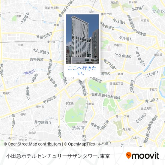 小田急ホテルセンチュリーサザンタワー地図