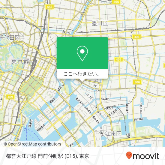 都営大江戸線 門前仲町駅 (E15)地図