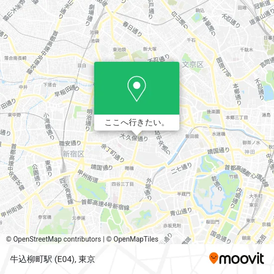牛込柳町駅 (E04)地図