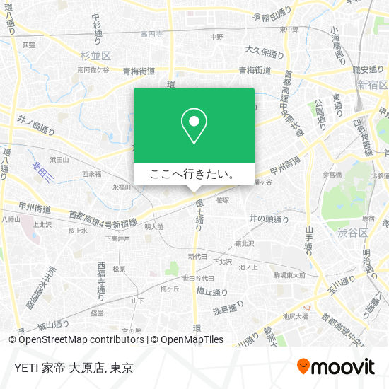 YETI 家帝 大原店地図