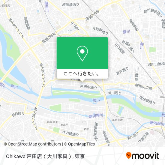 Oh!kawa 戸田店（大川家具）地図