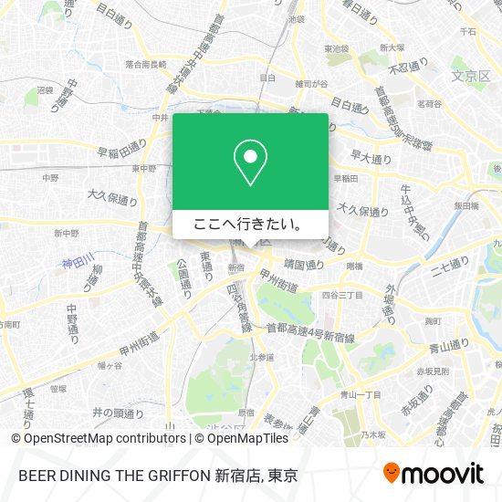 BEER DINING THE GRIFFON 新宿店地図