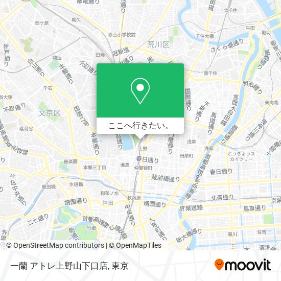 一蘭 アトレ上野山下口店地図