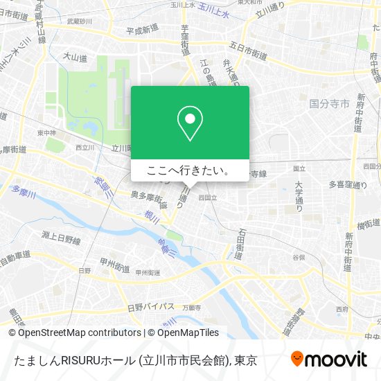 たましんRISURUホール (立川市市民会館)地図