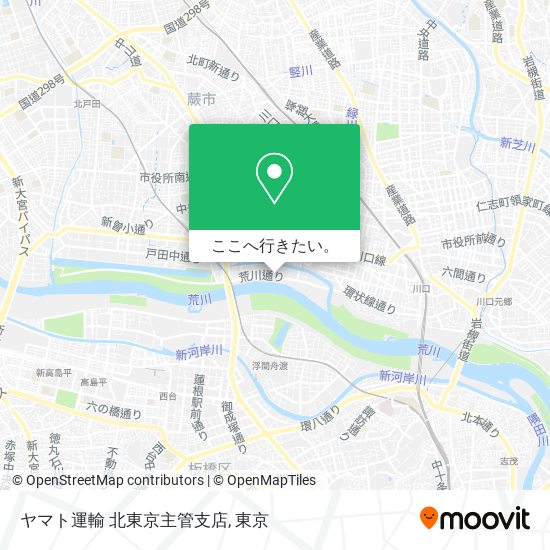 ヤマト運輸 北東京主管支店地図