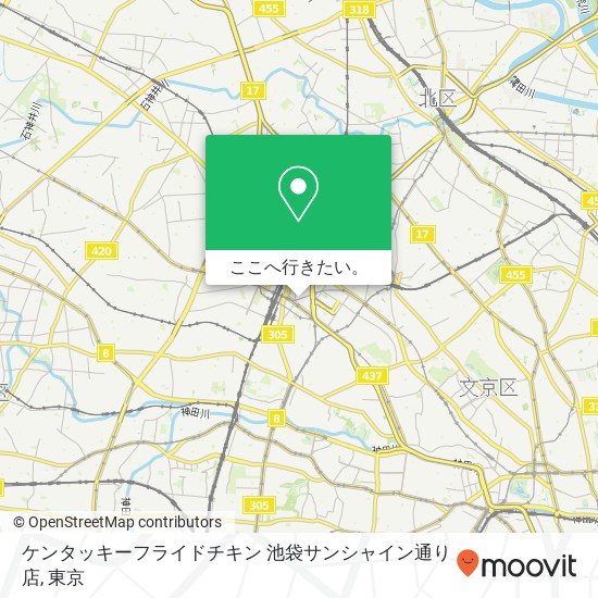 ケンタッキーフライドチキン 池袋サンシャイン通り店地図