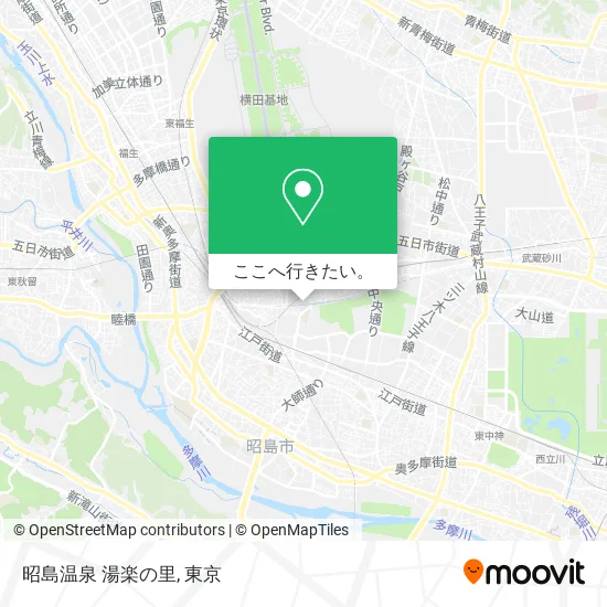 昭島温泉 湯楽の里地図