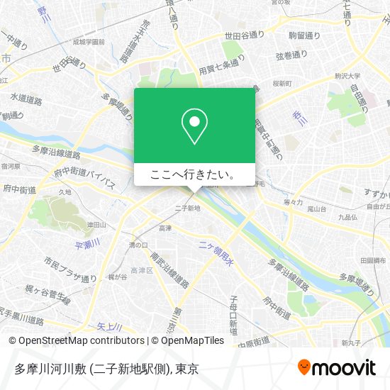 多摩川河川敷 (二子新地駅側)地図