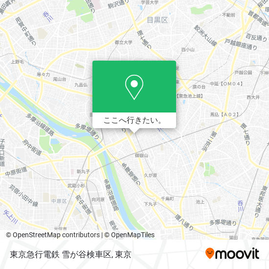 東京急行電鉄 雪が谷検車区地図