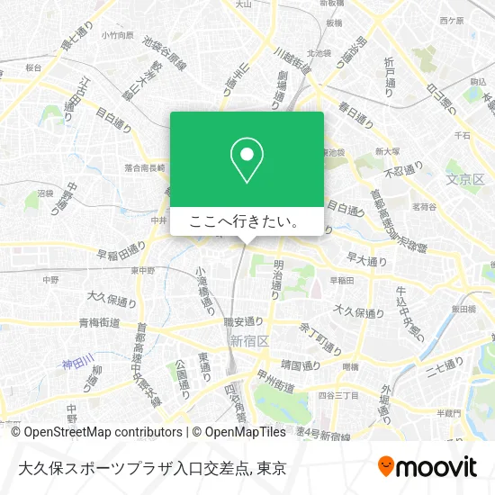 大久保スポーツプラザ入口交差点地図