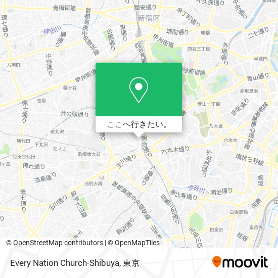 Every Nation Church-Shibuya地図