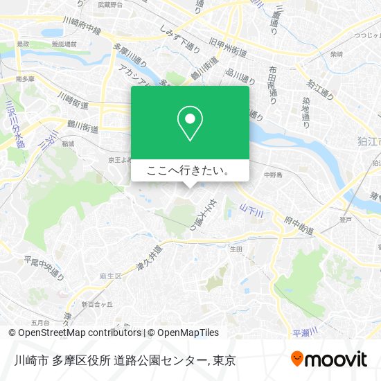 川崎市 多摩区役所 道路公園センター地図