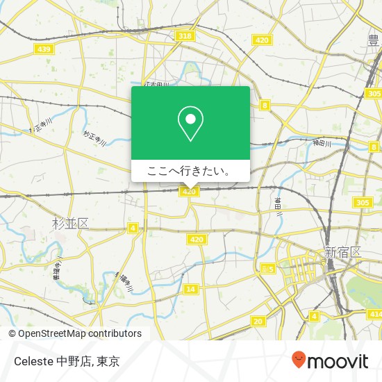 Celeste 中野店地図