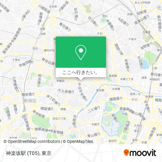 神楽坂駅 (T05)地図