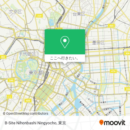 B-Site Nihonbashi Ningyocho地図
