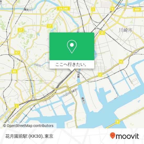 花月園前駅 (KK30)地図
