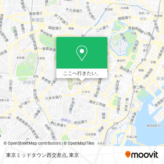東京ミッドタウン西交差点地図
