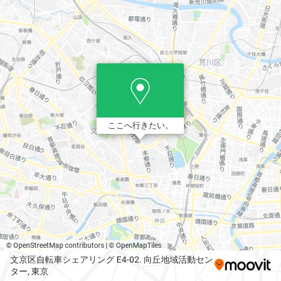 文京区自転車シェアリング E4-02. 向丘地域活動センター地図