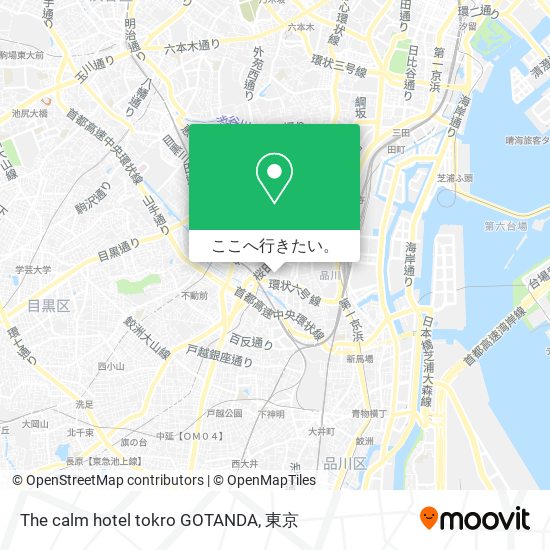 The calm hotel tokro GOTANDA地図