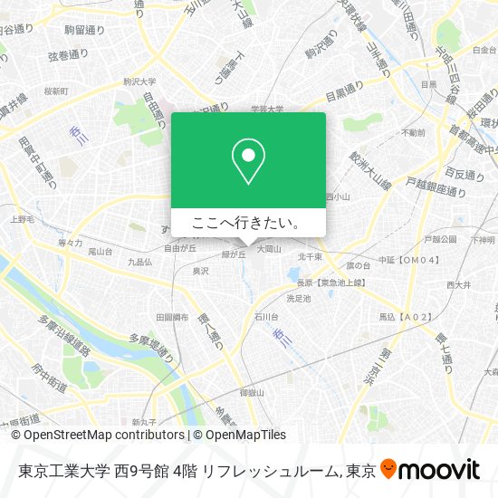 東京工業大学 西9号館 4階 リフレッシュルーム地図