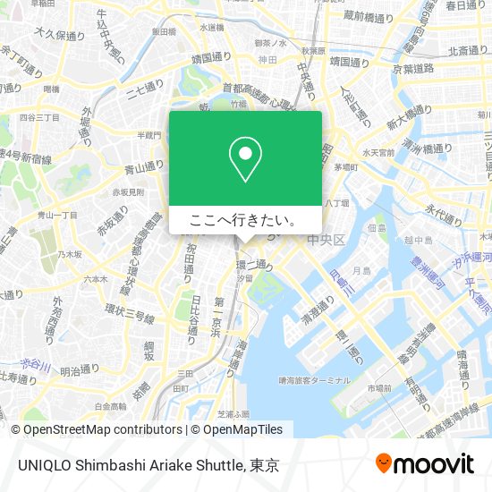 UNIQLO Shimbashi Ariake Shuttle地図