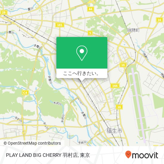 PLAY LAND BIG CHERRY 羽村店地図