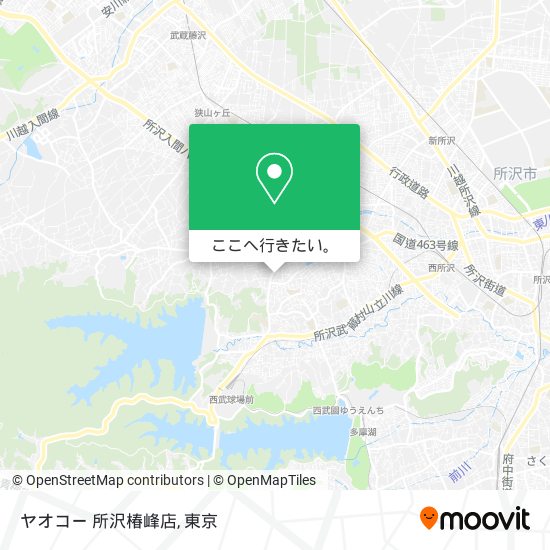 ヤオコー 所沢椿峰店地図