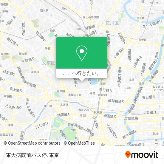 東大病院前バス停地図