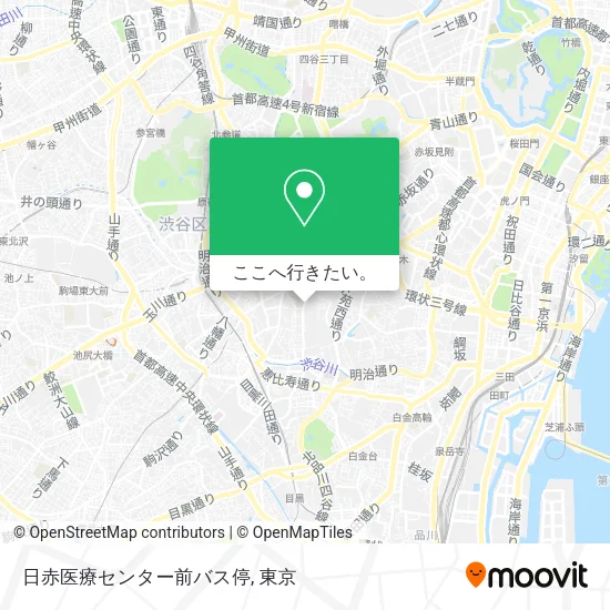 日赤医療センター前バス停地図