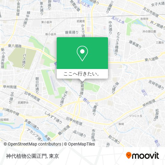 神代植物公園正門地図