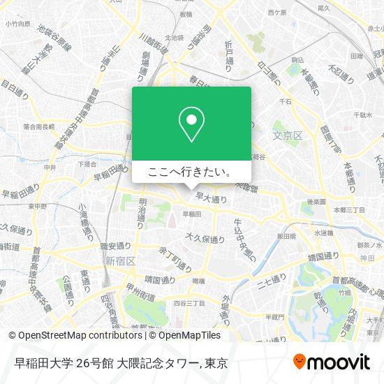 早稲田大学 26号館 大隈記念タワー地図