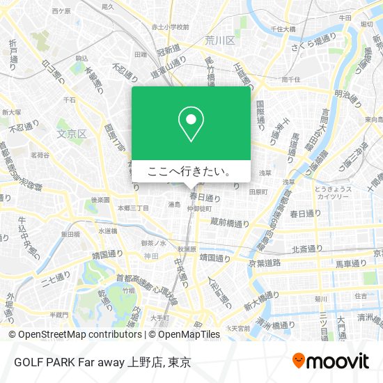 GOLF PARK Far away 上野店地図