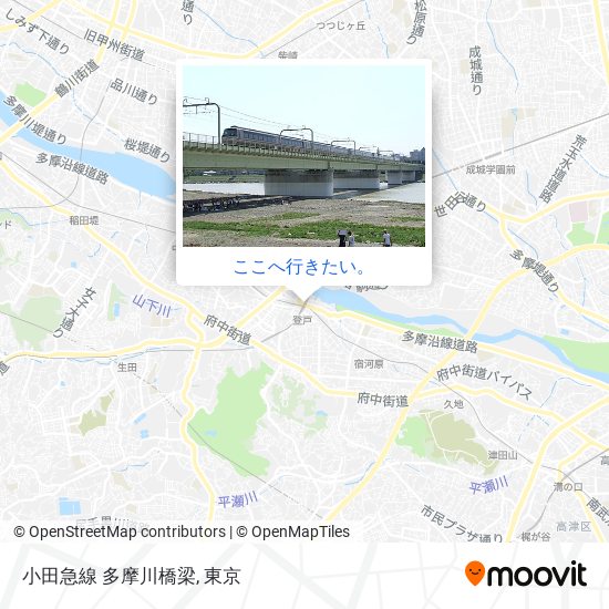 小田急線 多摩川橋梁地図